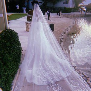 Martina Liana Luxe Spring 2022 Ivory Fit-And-Flare Wedding Dress w/ Cap Sleeves